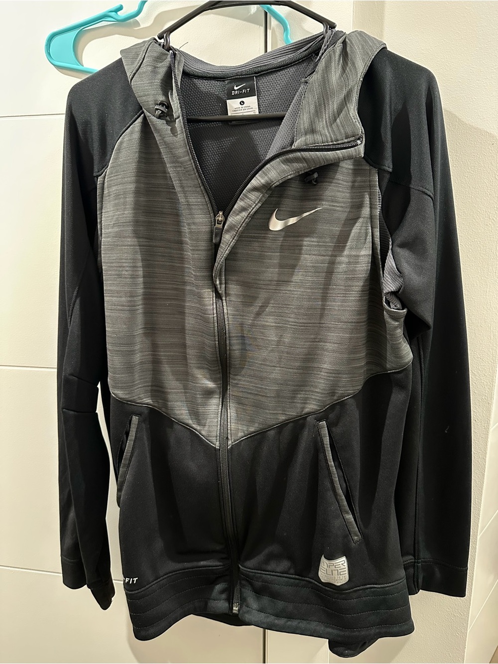 Nike Black & Charcoal Dri-FIT Performance Full-Zip Hoodie